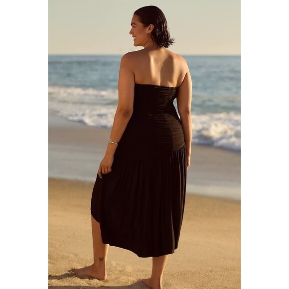 Anthropologie Celandine Strapless Ruched Asymmetrical-Hem Dress 1X-PS NEW 281108 - Picture 2 of 11